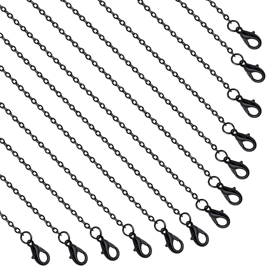 24 Pcs Necklace Chains Bulk,Black Chains for Jewelry Making