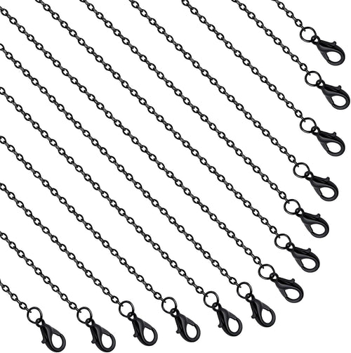 24 Pcs Necklace Chains Bulk,Black Chains for Jewelry Making