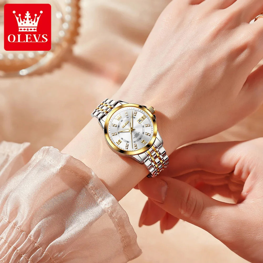 3620 Women Watch Luxury Brand Diamond Quartz Watch Fashion Automatic Calendar Waterproof Women Watch Bracelet Set Reloj