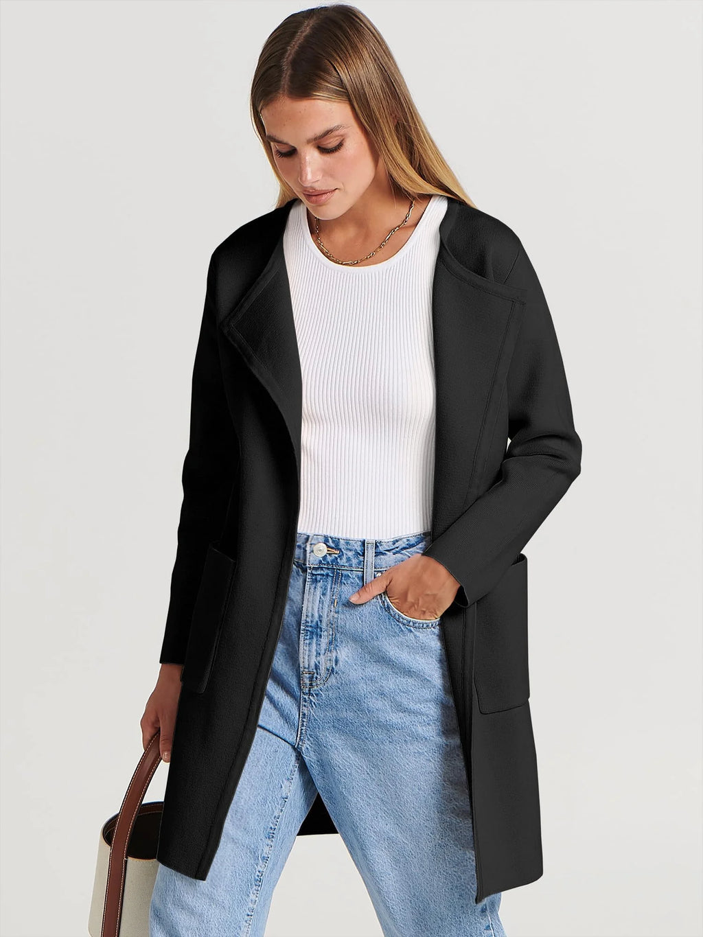Womens Fall Jackets Oversized Trench Coat Open Front Casual Long Cardigan Sweater Clothing