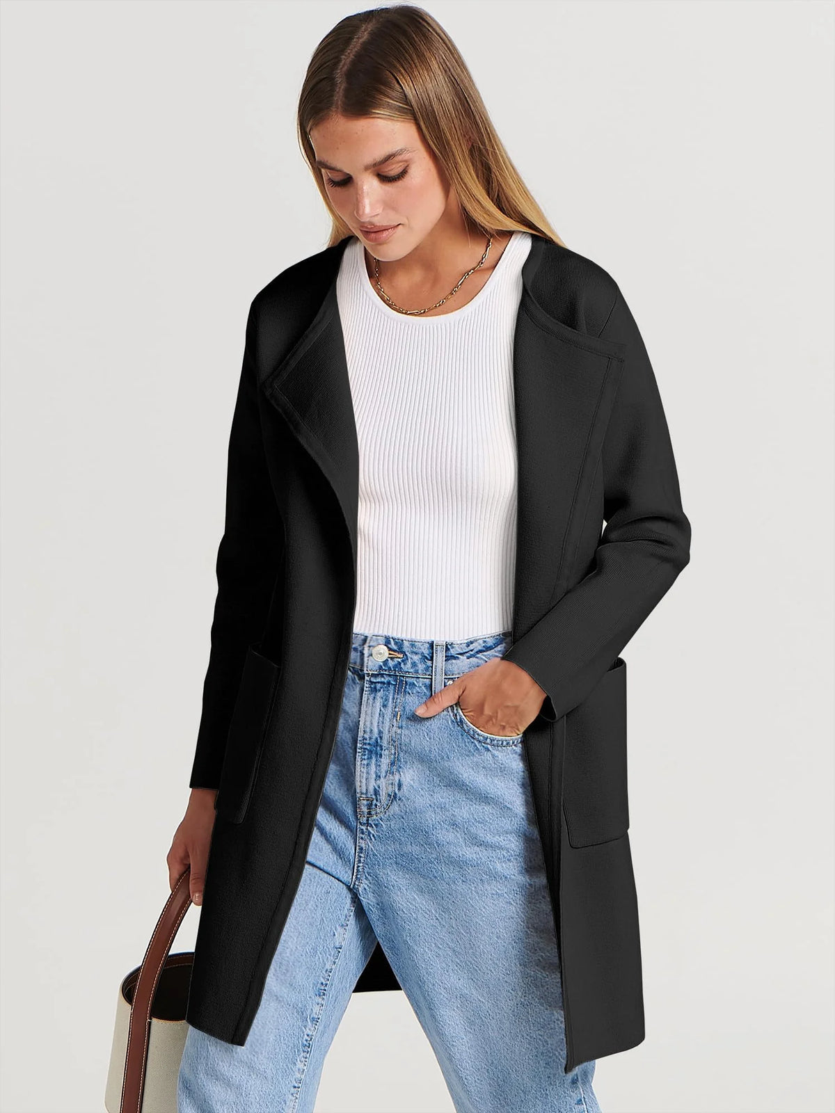 Womens Fall Jackets Oversized Trench Coat Open Front Casual Long Cardigan Sweater Clothing