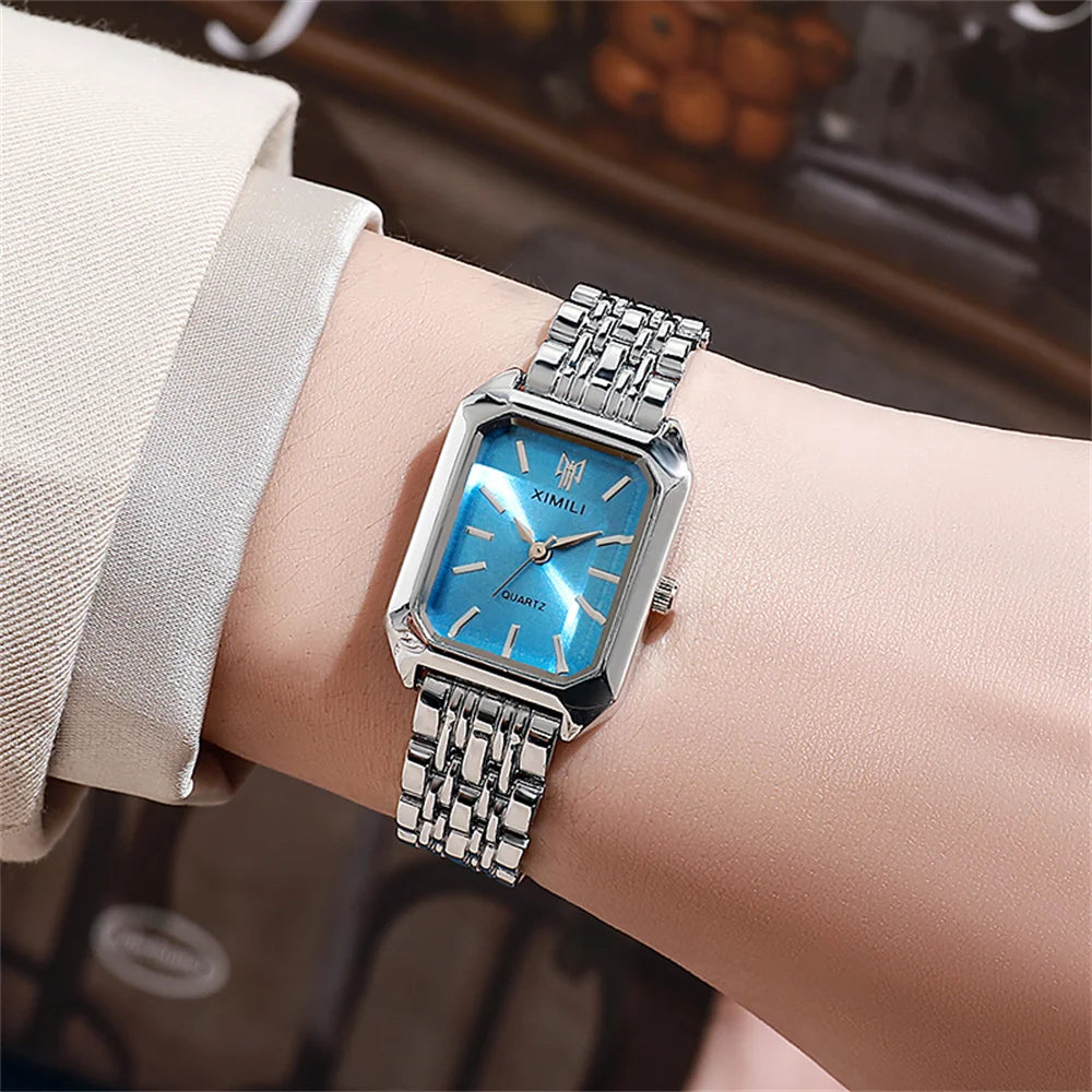 Ladies Watch Luxury Gold Square Simple Luxury Quartz Watch Fashion Stainless Steel Women'S Business Clock Dress Gift Watches