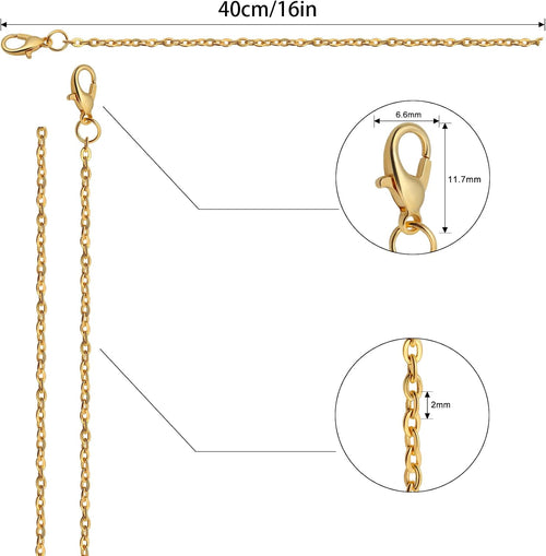 24 Pcs Necklace Chains Bulk,Gold Plated Chains for Jewelry Making