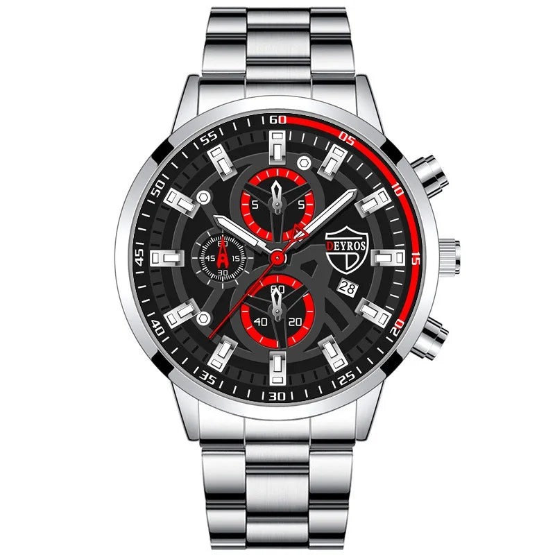 Fashion Men'S Watch Luxury Men'S Black Sports Quartz Watch Men'S Business Casual Watch Gift for Father