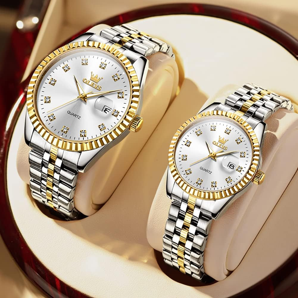 Valentines Couple Watch Luxury Fashion His and Hers Wristwatch