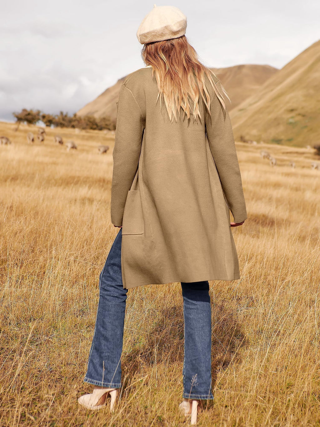 Womens Fall Jackets Oversized Trench Coat Open Front Casual Long Cardigan Sweater Clothing