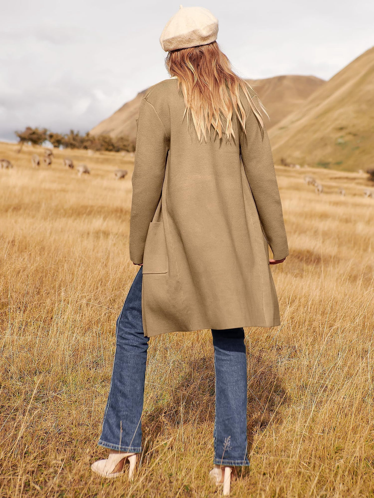 Womens Fall Jackets Oversized Trench Coat Open Front Casual Long Cardigan Sweater Clothing