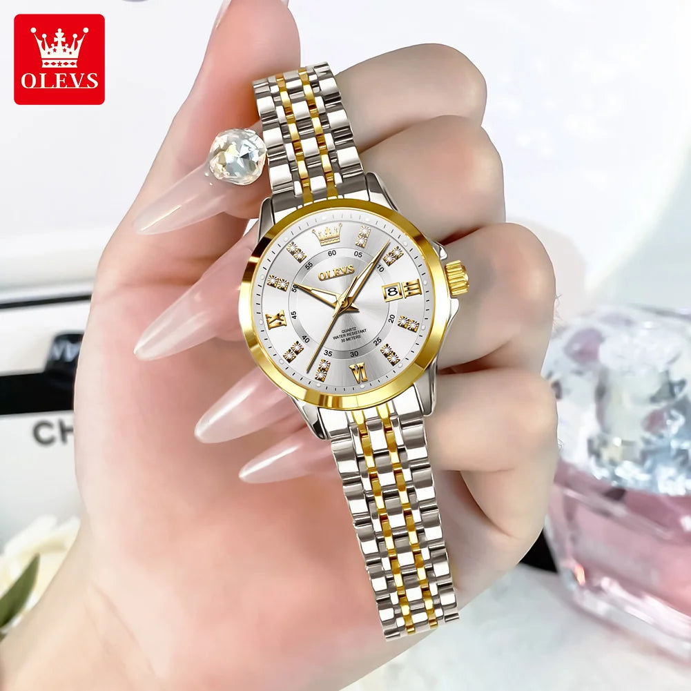3620 Women Watch Luxury Brand Diamond Quartz Watch Fashion Automatic Calendar Waterproof Women Watch Bracelet Set Reloj