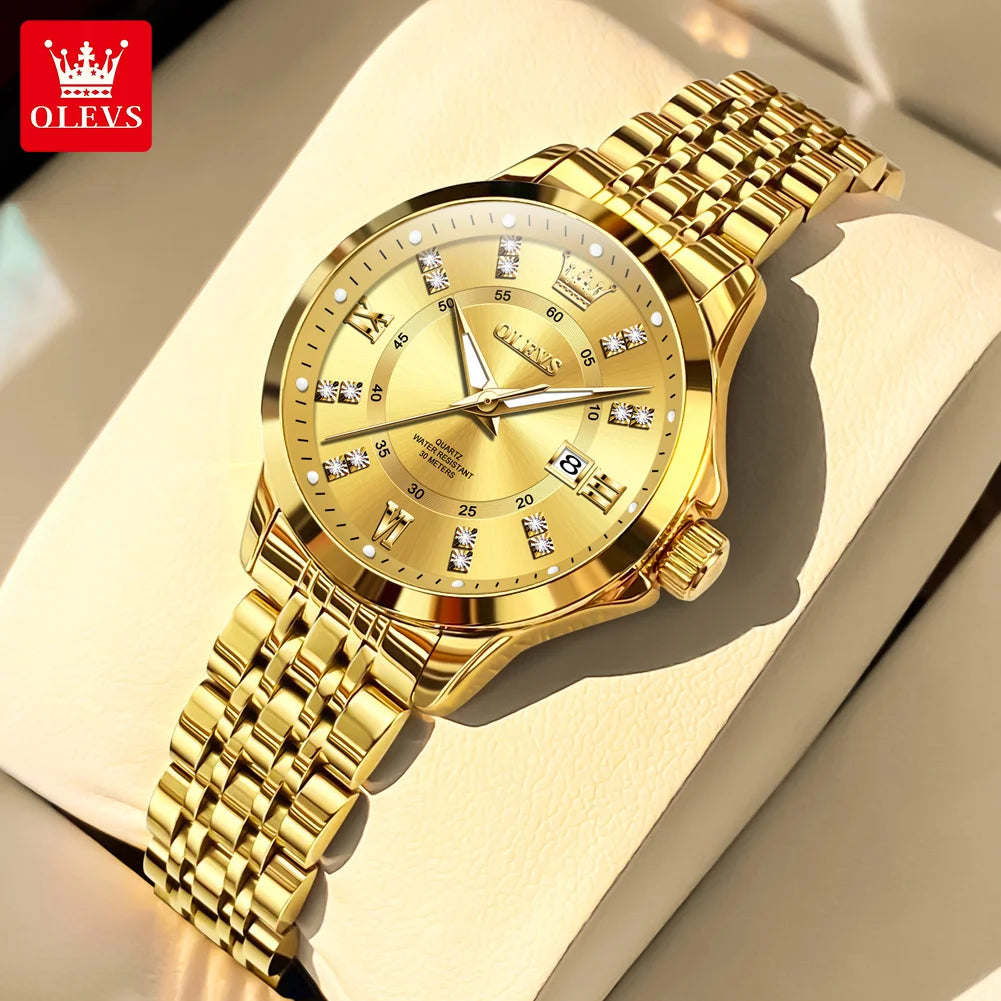 3620 Women Watch Luxury Brand Diamond Quartz Watch Fashion Automatic Calendar Waterproof Women Watch Bracelet Set Reloj