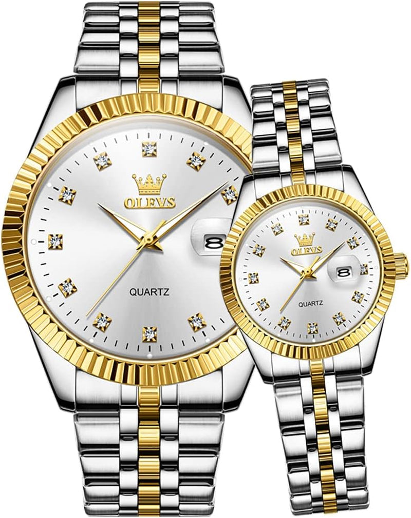 Valentines Couple Watch Luxury Fashion His and Hers Wristwatch