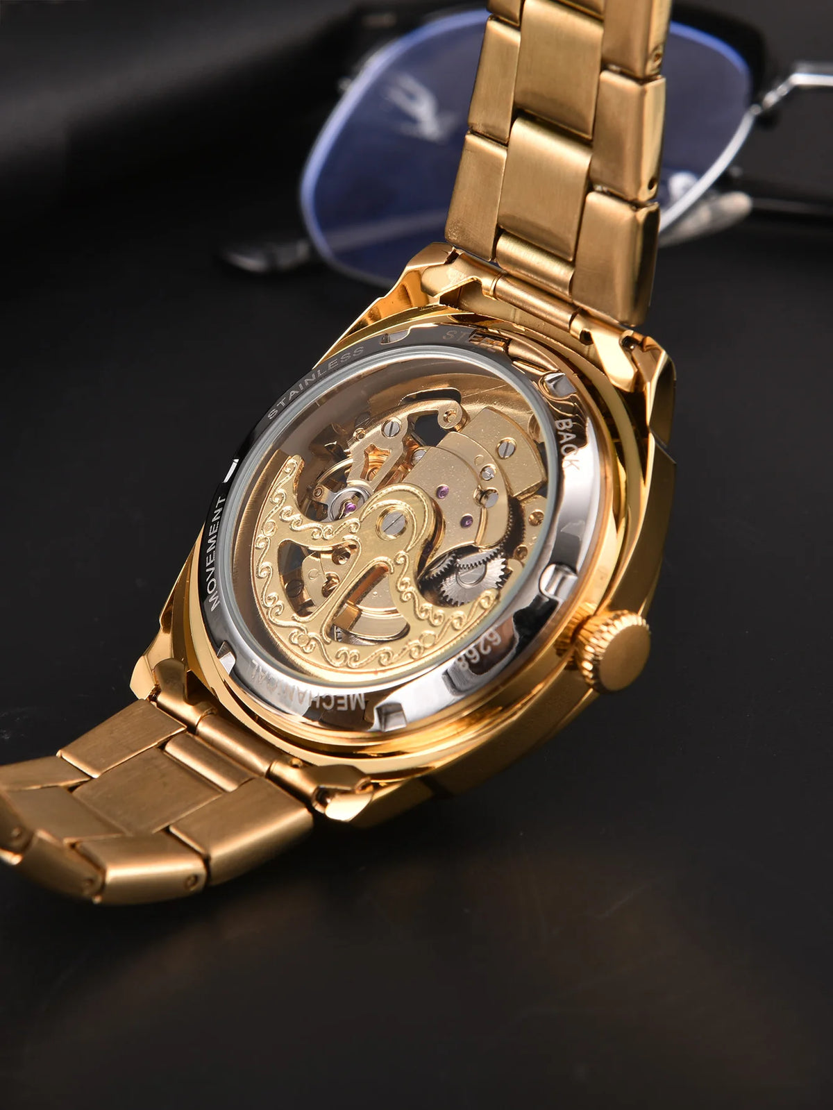 Men Automatic Watch Luxury Mechanical Watches Waterproof Skeleton Wholesale Stainless Steel Gift Watch