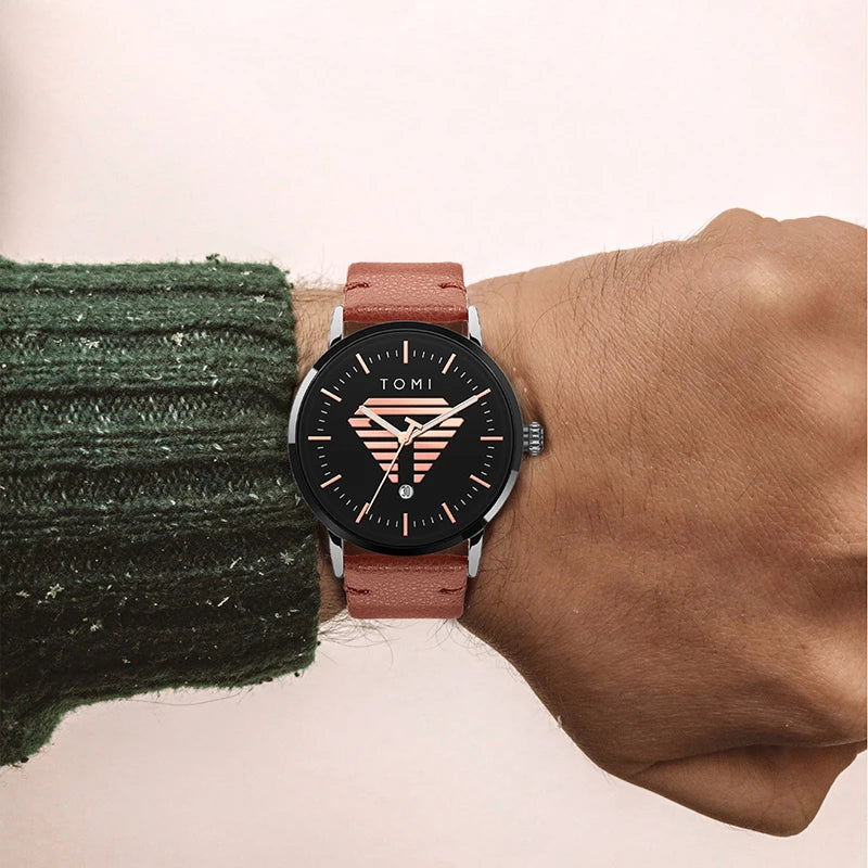 Men'S Watch Minimalist Casual Business Quartz Watch Luxury Fashion Men'S Leather Quartz Watch Clock Gift