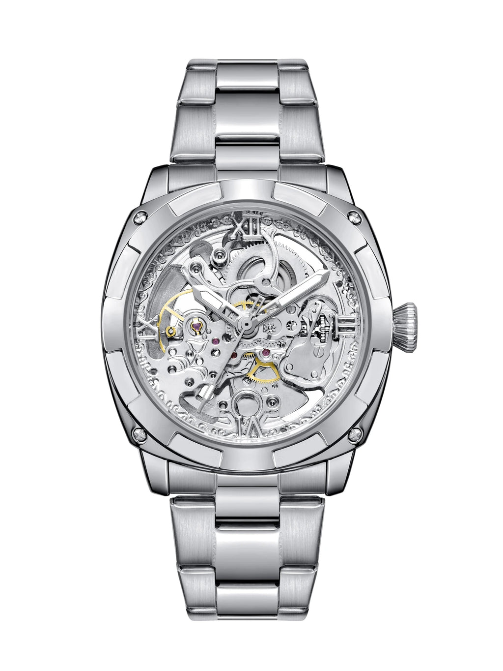 Men Automatic Watch Luxury Mechanical Watches Waterproof Skeleton Wholesale Stainless Steel Gift Watch