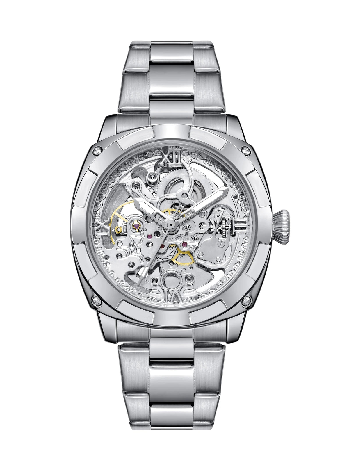 Men Automatic Watch Luxury Mechanical Watches Waterproof Skeleton Wholesale Stainless Steel Gift Watch