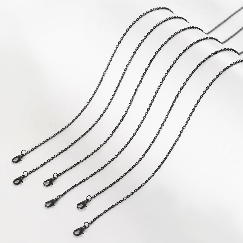 24 Pcs Necklace Chains Bulk,Black Chains for Jewelry Making