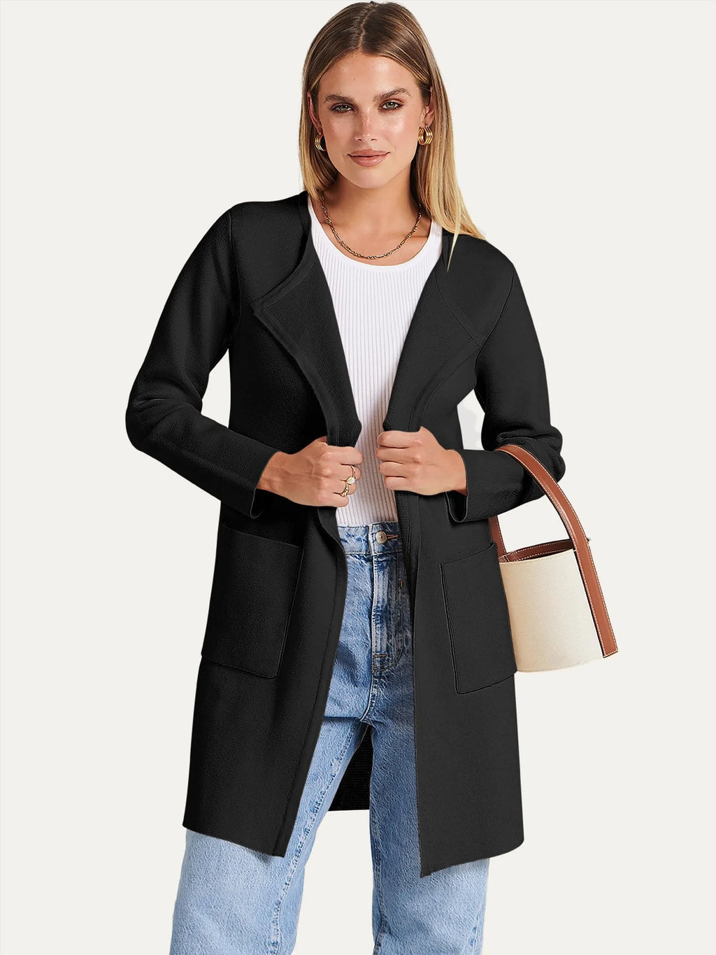 Womens Fall Jackets Oversized Trench Coat Open Front Casual Long Cardigan Sweater Clothing