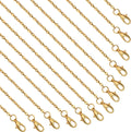 24 Pcs Necklace Chains Bulk,Gold Plated Chains for Jewelry Making