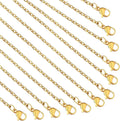 24Pcs Necklace Chains Bulk,18K Gold Stainless Steel Chains,16Inch